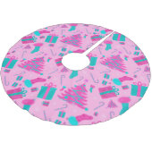 Roze kerstboom kous snoepriet cadeaus rok (Gekanteld)