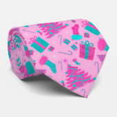 Roze kerstboom kous snoepriet cadeaus stropdas (Opgerold)