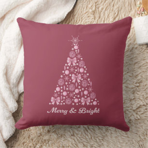 Roze kerstboom kussen