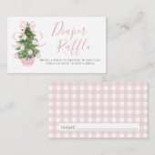 Roze Kerstboom Luier Raffle Kaart (Voorkant / Achterkant)