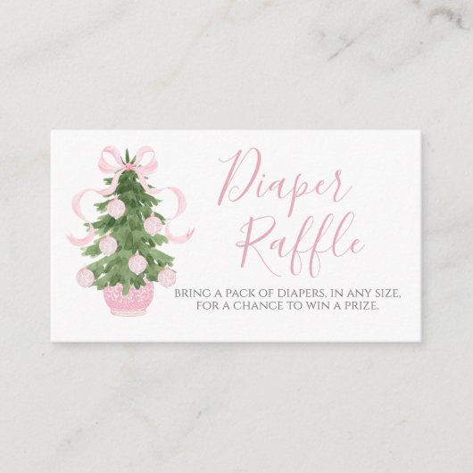 Roze Kerstboom Luier Raffle Kaart (Voorkant)