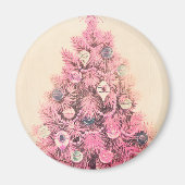  roze kerstboom magneet (Voorkant)