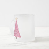 Roze kerstboom matglas koffiemok (Voorkant links)