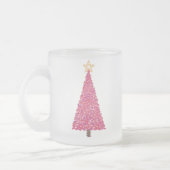 Roze kerstboom matglas koffiemok (Links)