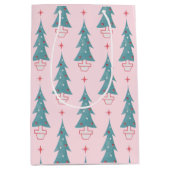 roze kerstboom medium cadeauzakje (Voorkant)