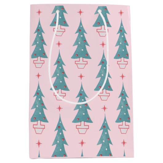  roze kerstboom medium cadeauzakje (Voorkant)