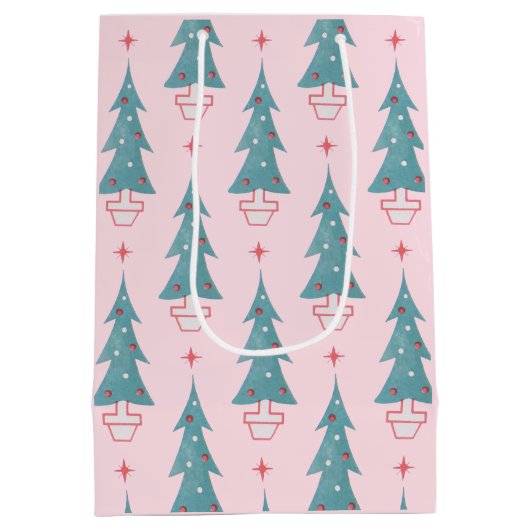  roze kerstboom medium cadeauzakje (Achterkant)