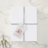 Roze Kerstboom Meisje Cadeaulabel (Met Touw)