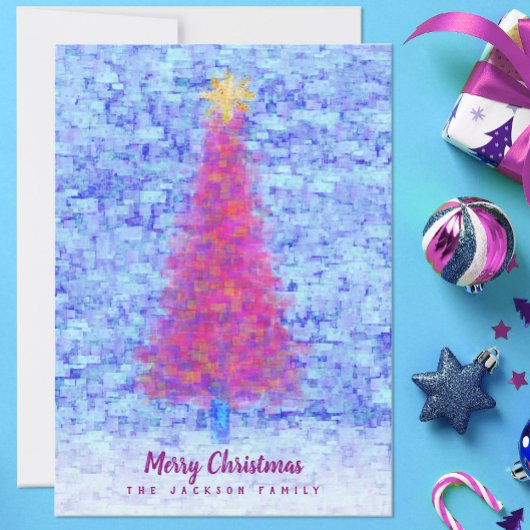 Roze kerstboom met graffiti en blauwe stadsomwalli kaart