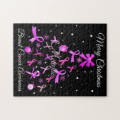 Roze kerstboom met lint legpuzzel (Horizontaal)