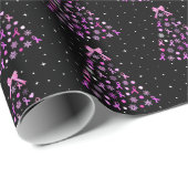 Roze kerstboom met lint Snowflake Cadeaupapier (Rol Hoek)