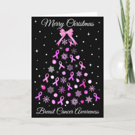 Roze kerstboom met lint Snowflake Feestdagen Kaart