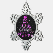 Roze kerstboom met lint tin sneeuwvlok ornament (Rechts)