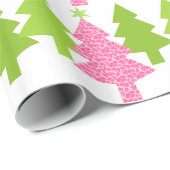 Roze kerstboom met luipaard cadeaupapier (Rol Hoek)