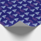 Roze kerstboom met naam ompakken papier (Hoek)