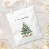 Roze kerstboom met ornamenten bedankzakje (Geknipt)