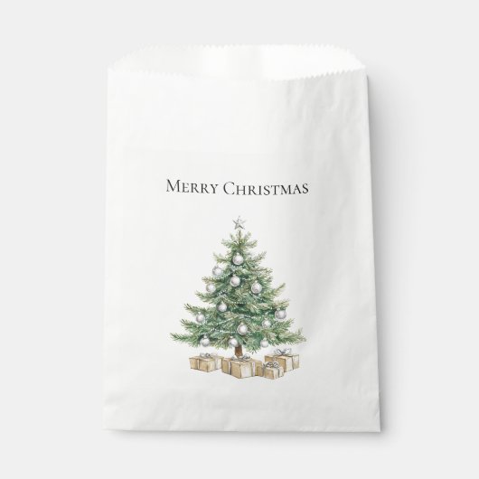 Roze kerstboom met ornamenten bedankzakje (Voorkant)