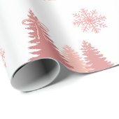 Roze kerstboom met sneeuwvlokken cadeaupapier (Rol Hoek)