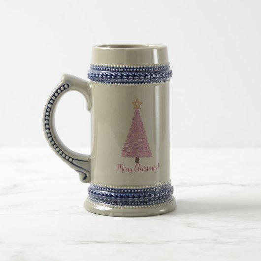 Roze kerstboom met ster bierpul (Links)