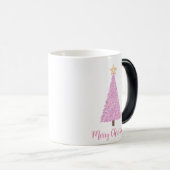 Roze kerstboom met ster magische mok (Voorkant rechts)