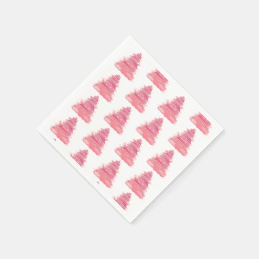 Roze kerstboom met Waterverf Servet (Hoek)