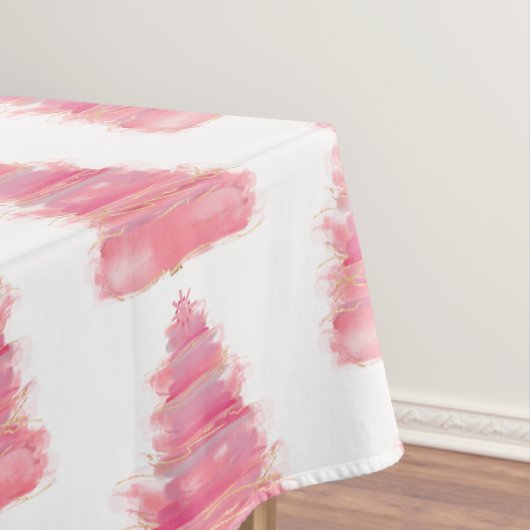 Roze kerstboom met Waterverf Tafelkleed (Voorbeeld)