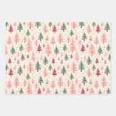 roze kerstboom mix inpakpapier vel (Voorkant 2)