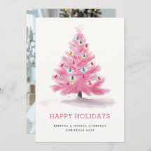 Roze kerstboom Moderne aangepaste foto