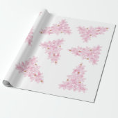 Roze kerstboom Moderne vakantiebomen Cadeaupapier (Uitgerold)