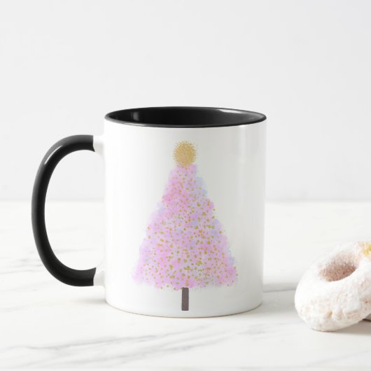 Roze kerstboom mok (Met donut)
