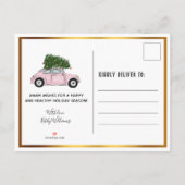  roze kerstboom - nieuwe startpagina aankondigingskaart (Achterkant)