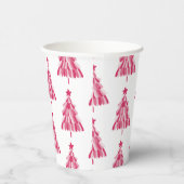 Roze kerstboom papieren bekers (Rechts)