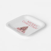 Roze Kerstboom Partij Papieren Bordje (Gebogen)