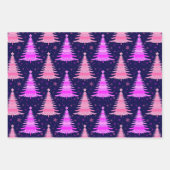 Roze Kerstboom Patroon Ontwerp Inpakpapier Vel (Voorkant)