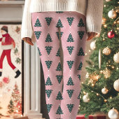 Roze Kerstboom Patroon Vakantie Leggings