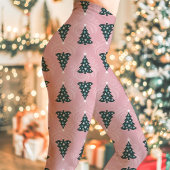 Roze Kerstboom Patroon Vakantie Leggings