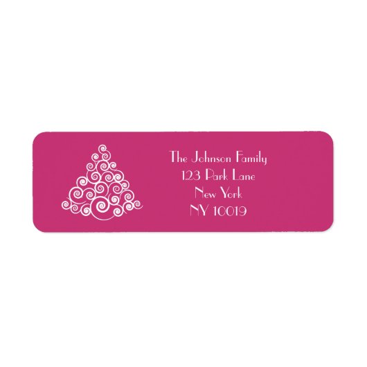 Roze kerstboom Persoonlijke naamtekst Etiket (Voorkant)