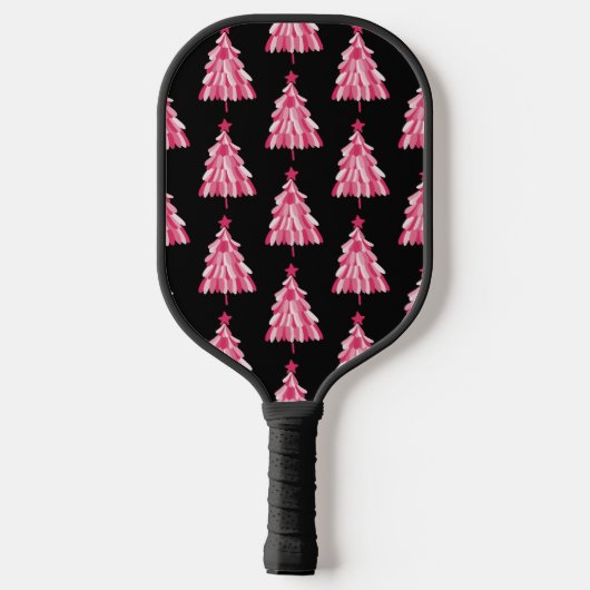 Roze kerstboom pickleball paddle (Achterkant)