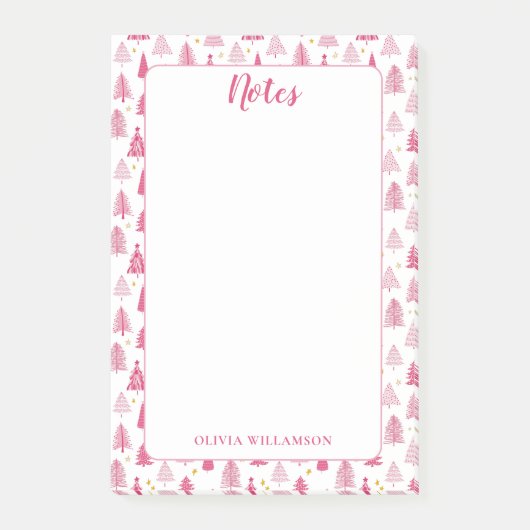 Roze kerstboom post-it® notes (Voorkant)