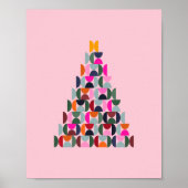 Roze kerstboom poster (Voorkant)