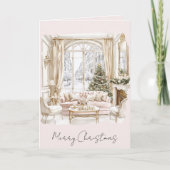 Roze Kerstboom Raam Kaart (Voorkant)