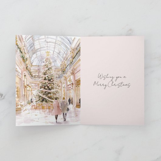 Roze Kerstboom Raam Kaart (Binnen)