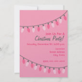 Roze kerstboom / Retro verlicht kerstfeest Kaart (Achterkant)