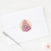  roze kerstboom ronde sticker (Envelop)