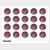 Roze kerstboom ronde sticker (Vel)