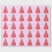 Roze kerstboom roze inpakpapier (Vlak)