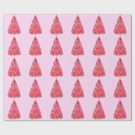 Roze kerstboom roze inpakpapier