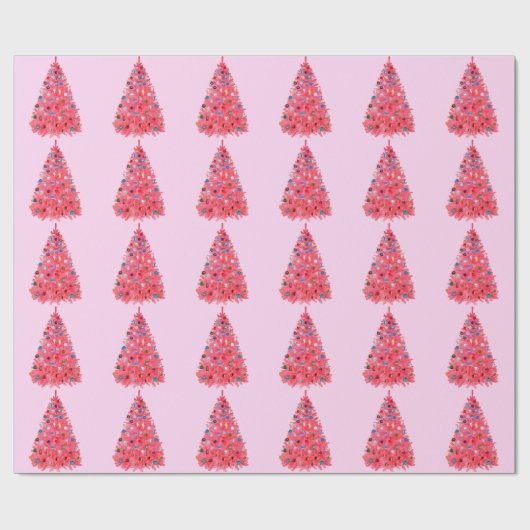Roze kerstboom roze inpakpapier (Vlak)