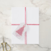 Roze Kerstboom Roze Strik Cadeaulabel (Met Touw)