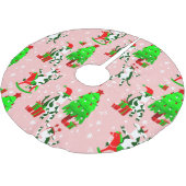 Roze Kerstboom Santa koe Kerstboom Rok (Gekanteld)